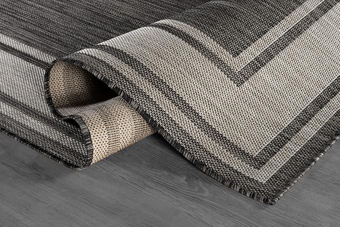 Beverly Rug Large Outdoor Rug 10x14 Modern Bordered Area Rugs - Image 3