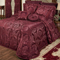 Touch of Class Camelot Luxury Bedding | Robust Burgundy | Matte Satin Damask on by TouchofClass