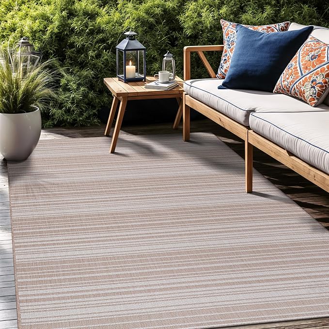 Stripe Outdoor Rug 8x10 Washable Outside Carpet - Image 7