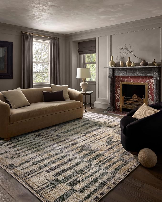 Loloi Jeremiah Brent Bleecker Collection BLE-03 Beige/Stone 7'-10" x 10' Area by Loloi