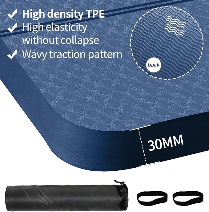 nuveti Large Exercise Mat - 15mm/20mm/30mm Thick Yoga Mat | Workout Mat - Image 2