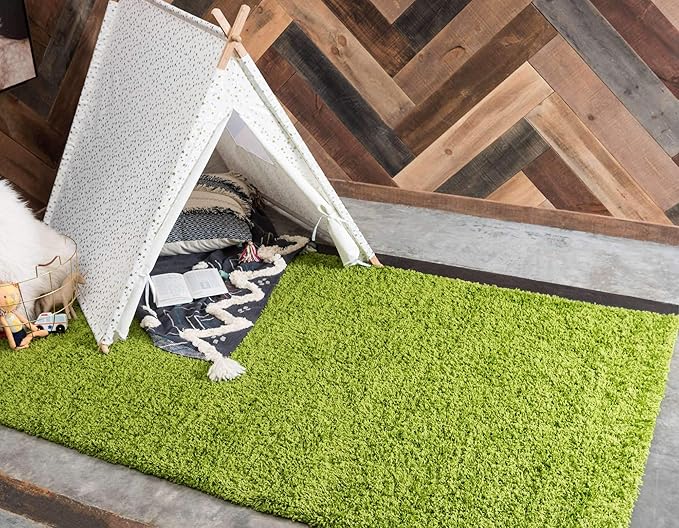 Unique Loom Solid Shag Collection Area Rug - Image 3