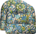 RSH DECOR: Tufted U-Shape Wicker Seat Cushions Set of 2 | 19” x 19” | by RSHDECOR
