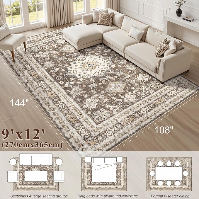 Vintage Living Room Area Rug 9x12 - Image 10