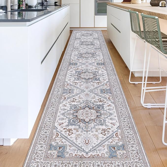 OPPODREAM Thin Entryway Rug 2x12, 2x12 Rug Runner, Neutral Washable Hallways by OPPODREAM