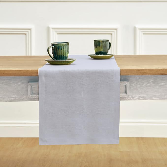 Solino Home Linen Light Grey Table Runner 36 Inches - Image 2