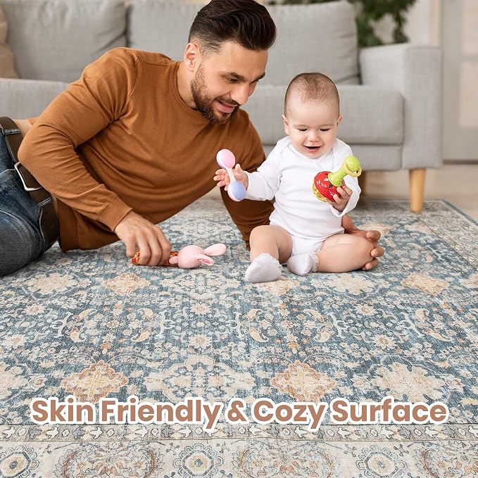 Vintage Living Room Area Rug 5x7 - Image 4
