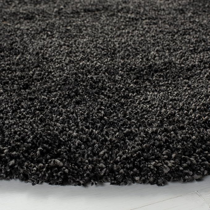 SAFAVIEH Milan Shag Collection 9' Round Dark Grey SG180 Solid Non-Shedding - Image 4