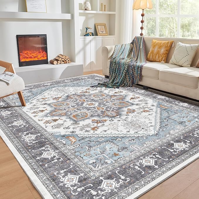 OPPODREAM Thin Area Rugs 9x12 Living Room, Washable Rugs 9x12 by OPPODREAM