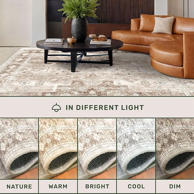 Washable Farmhouse Living Room Rug, 8x10 Area Rugs - Image 8