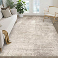 6x9 Area Rugs Living Room: Washable Large Neutral Brown Rug Abstract Soft by LOONGRUG