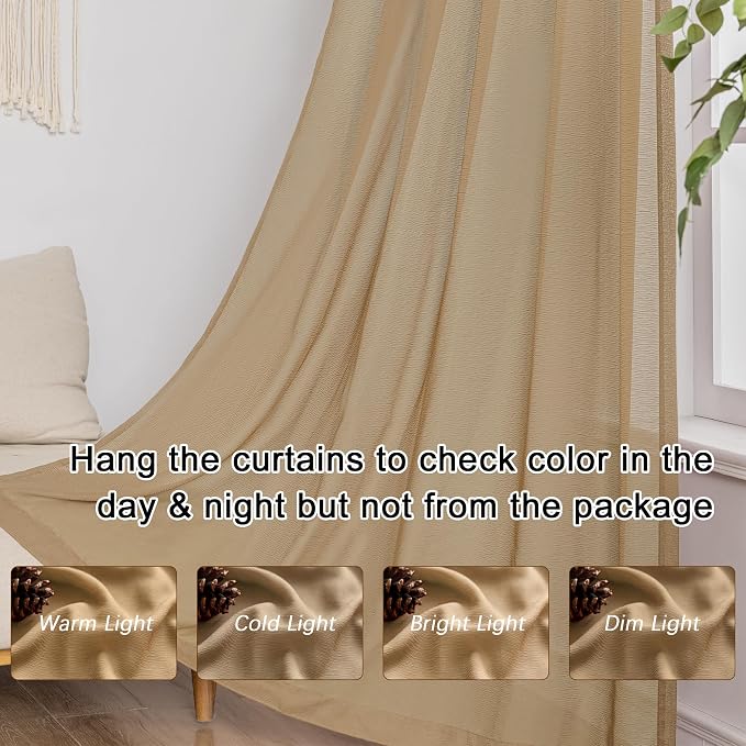 MAIHER 90 Inch Length Pinch Pleat Sheer Curtains - Image 6
