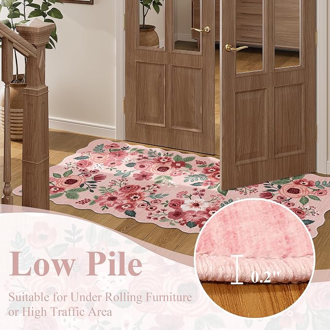 DUKINO 2x3 Entryway Rug, Floral Washable Indoor Door Mat - Image 9