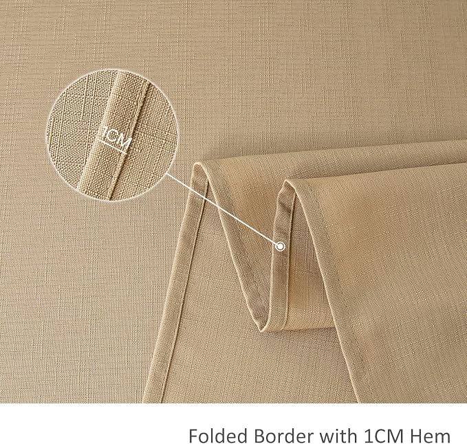 maxmill Slubby Texture Tablecloth Water Resistance Antiwrinkle Spillproof Soft - Image 6