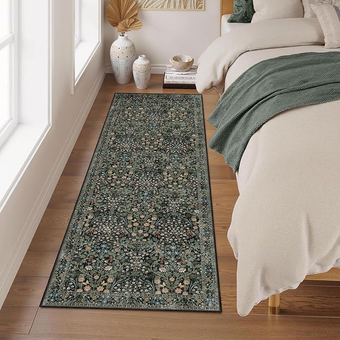 MUJOO Washable Runner Rug, Floral 2x6 Runners - Image 2