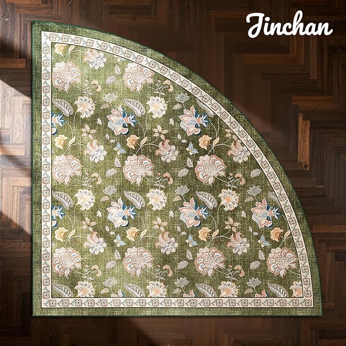 jinchan Elora Floral Corner Rug - Image 2