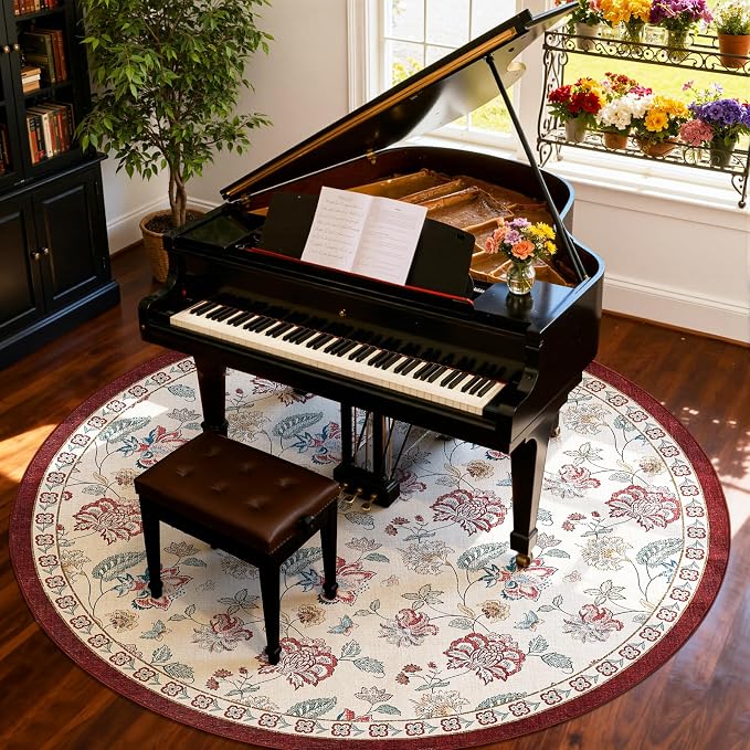jinchan Elora 8ft Floral Round Rug - Image 3