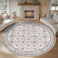 jinchan Round Rug 8ft Washable Circle Soft Rug by JINCHAN