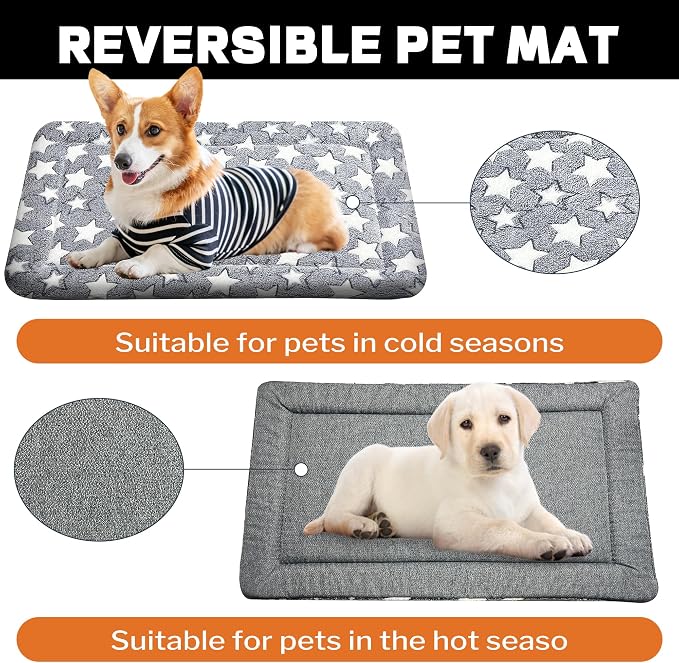 4 Pcs Washable Dog Bed Plush Orthopedic Outdoor Crate Mat - Image 3
