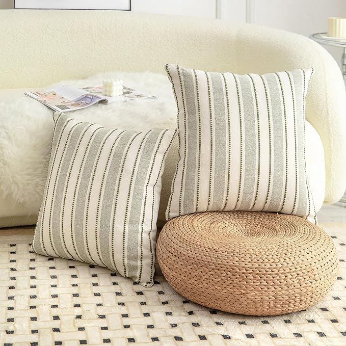 Decorative Boho Throw Pillow Covers, Farmhouse Textured Pillow Case, 18 x 18 - Image 6