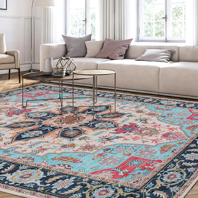 WILLSUN Washable Area Rugs, 8x10 Non-Slip Boho Large Area Rugs - Image 8