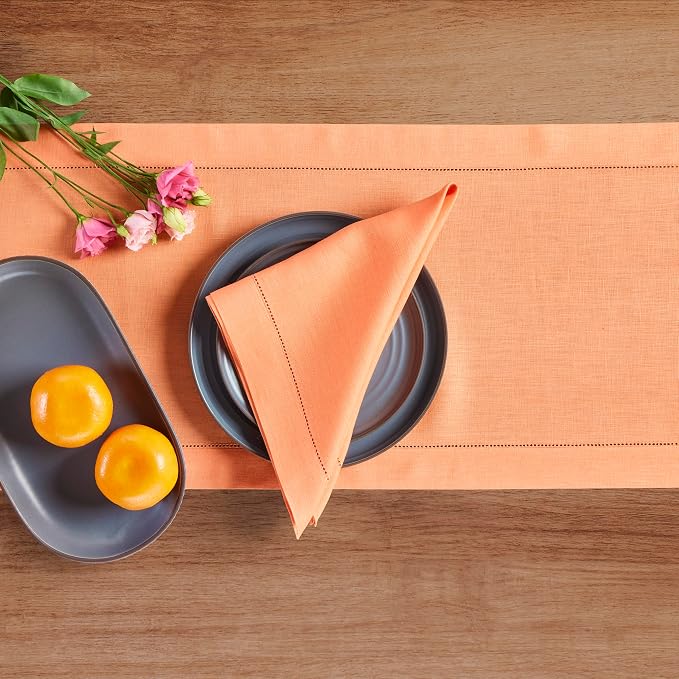 Solino Home Linen Coral Table Runner 120 Inches Long - Image 3
