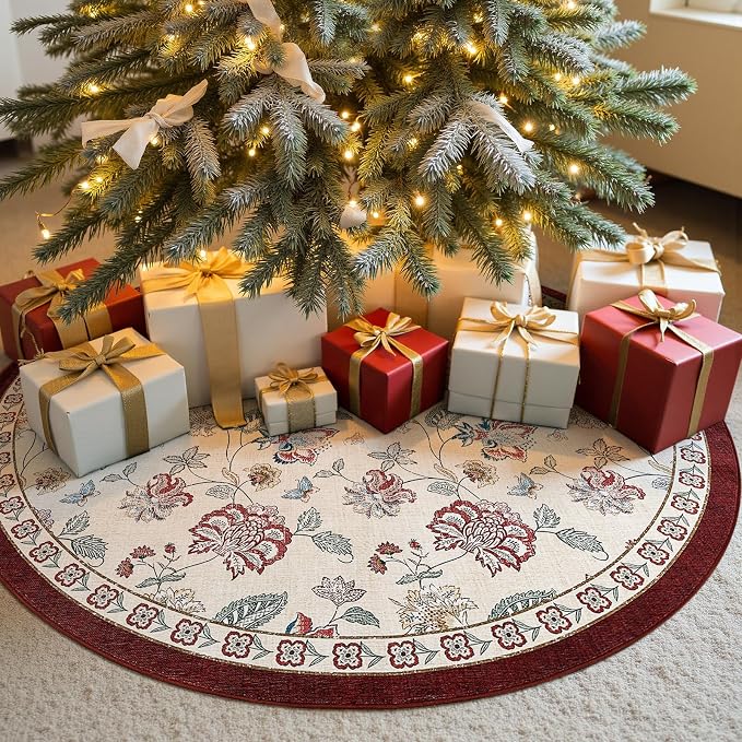 jinchan Elora 4ft Floral Round Rug - Image 2