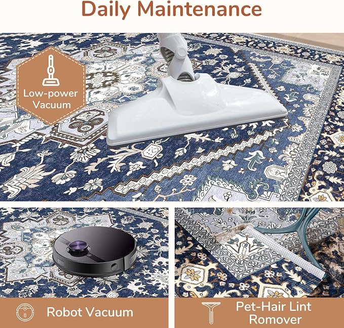 OPPODREAM Thin Area Rugs 4x6, Low-Pile Washable Rugs 4x6 - Image 5
