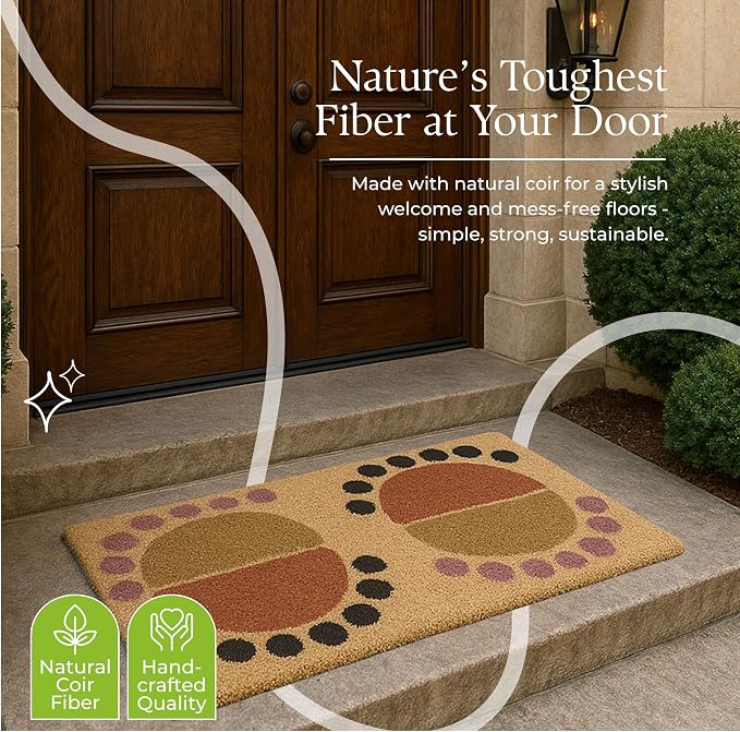 Coir Door Mats 17" X 30", Non-Slip Sturdy, PVC Backed Heavy Duty, The Geo - Image 8