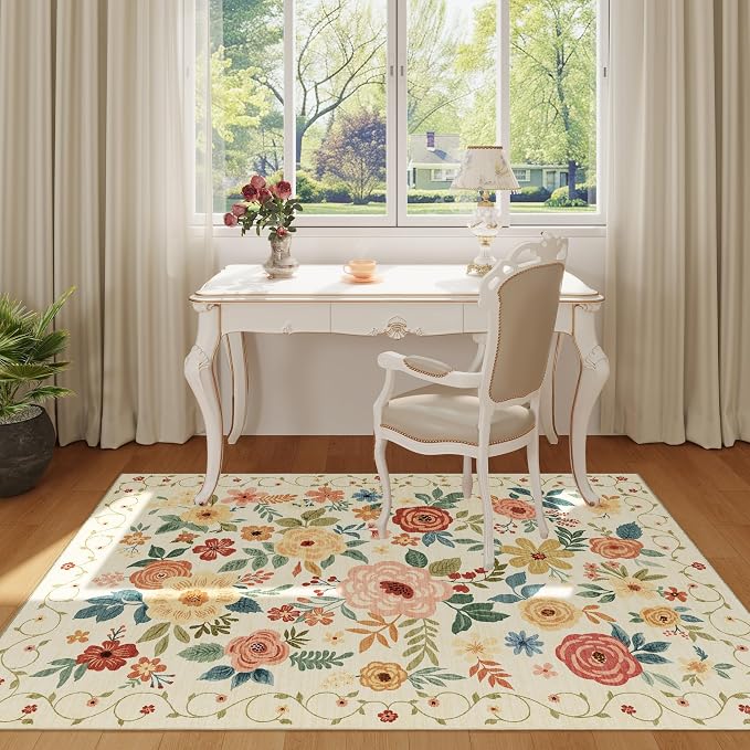 DUKINO 3x5 Area Rug, Floral Rugs - Image 2