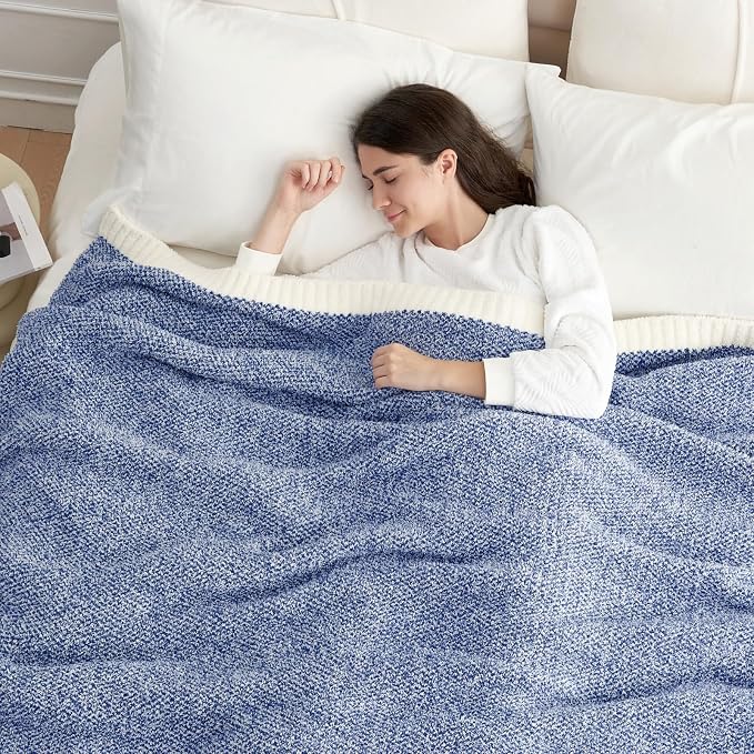Snuggle Sac Oversized Blue Reversible Super Soft Blanket Twin XL Size - Image 6