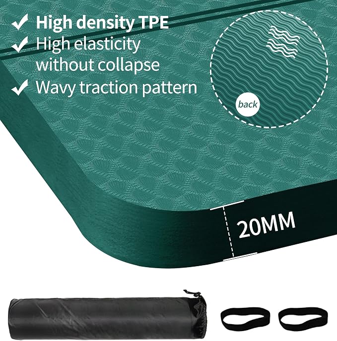 nuveti Large Exercise Mat - 15mm/20mm/30mm Thick Yoga Mat | Workout Mat - Image 2