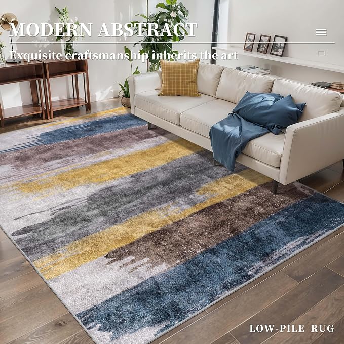 Ciicool Abstract Area Rug Indoor, 3x5 Washable Entryway Rug, Modern Soft Throw - Image 2