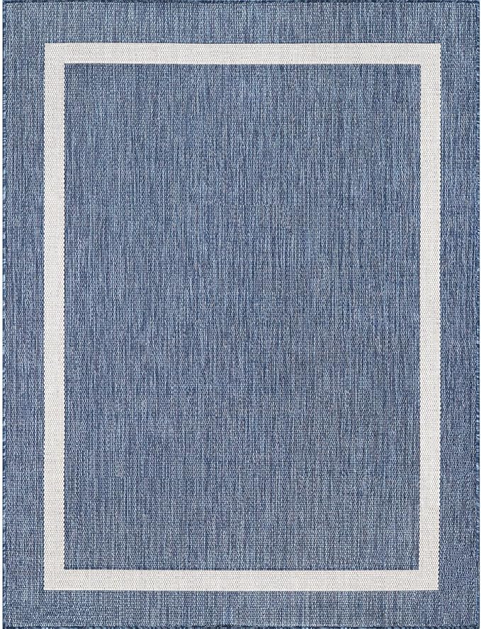 Bordered Outdoor Rug 6x9 Washable Outside Carpet - Image 3