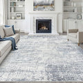 7x9 Area Rug Living Room: Washable Large Neutral Blue Rugs Abstract Soft Modern by LOONGRUG
