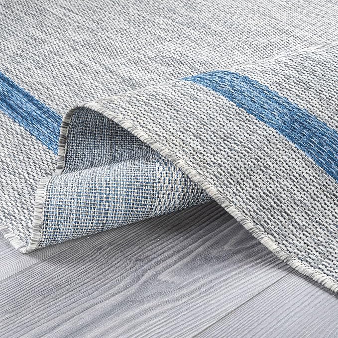 Bordered Outdoor Rug 5x7 Washable Outside Carpet - Image 3