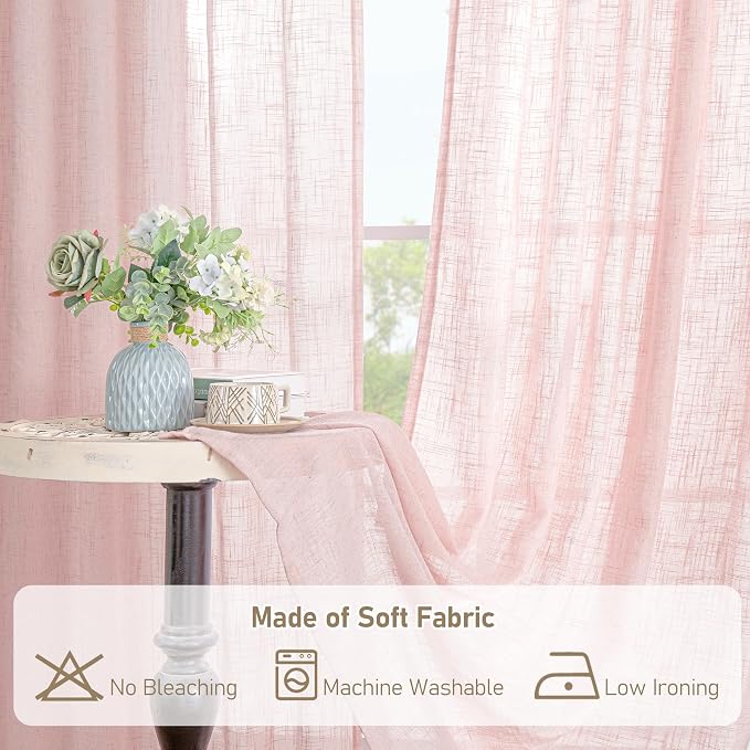 LAMIT 36 Inch Length Linen Curtains - Image 8