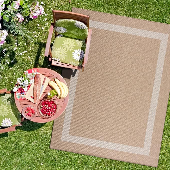 CAMILSON Outdoor Rug 5x7, Modern Outside Rugs - Image 7