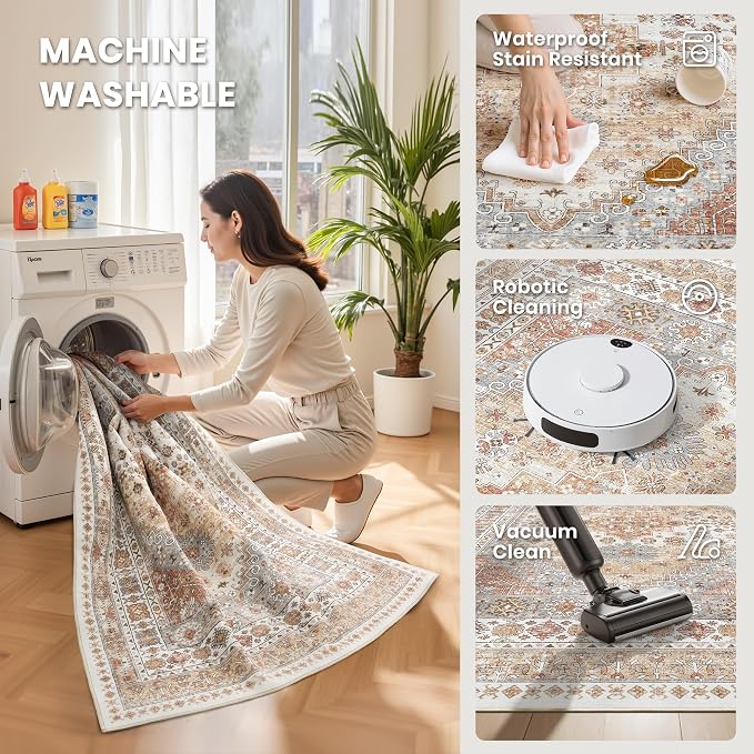 zesthome 6x9 Area Rug, Super Soft Washable Rugs - Image 5