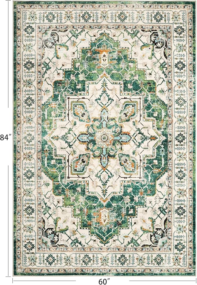 zesthome WashableRug 5x7 Area Rugs, Stain Resistant Rugs - Image 2