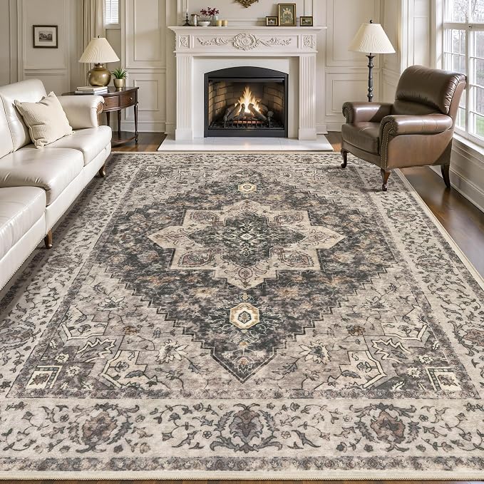 Tangsoo 8x10 Area Rugs for Living Room, 8x10 Washable Rug Vintage Indoor Non by Tangsoo