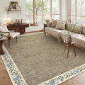 GarveeHome Washable Rugs for Living ROM 8 x 10 Large Area Rug Farmhouse Floral by GarveeHome