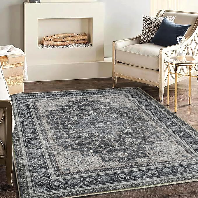 Area Rug 5'x7' Washable Rug Traditional Floor Cover Thin Retro Kitchen Indoor by CHAMPLANT