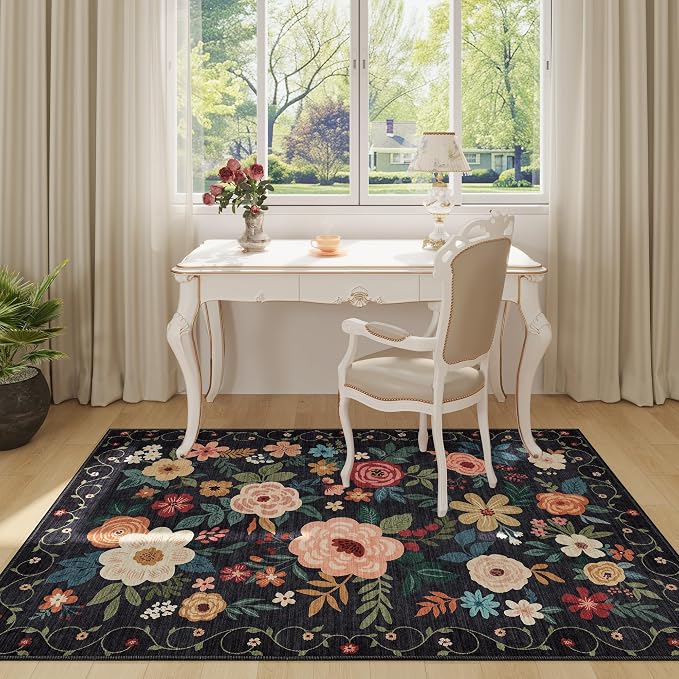 DUKINO 3x5 Area Rug, Floral Rugs - Image 4