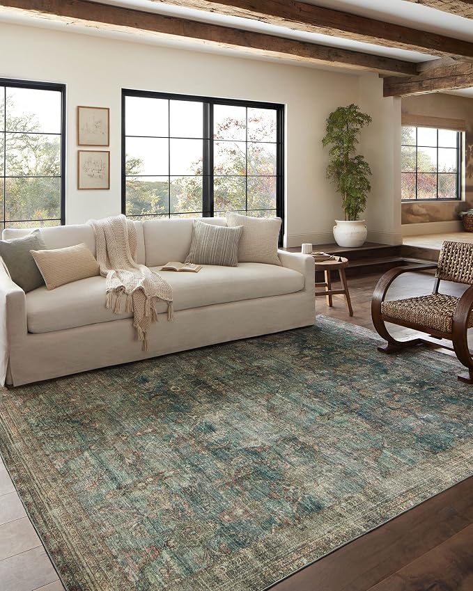Loloi Magnolia Home by Joanna Gaines Banks Collection BAN-01 Ocean/Spice 2'-0" - Image 2