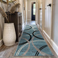 Rugshop Modern Wavy Circles Design Runner Rug, Carpet by Rugshop