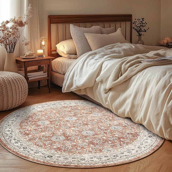 jinchan Round Rug 6ft Washable Circle Soft Rug - Image 2
