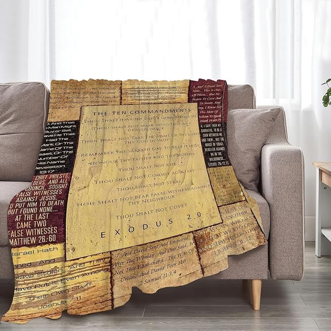 Christian Bible Blanket 10 Commandments Throw Blanket Christian Gifts and Decor - Image 3
