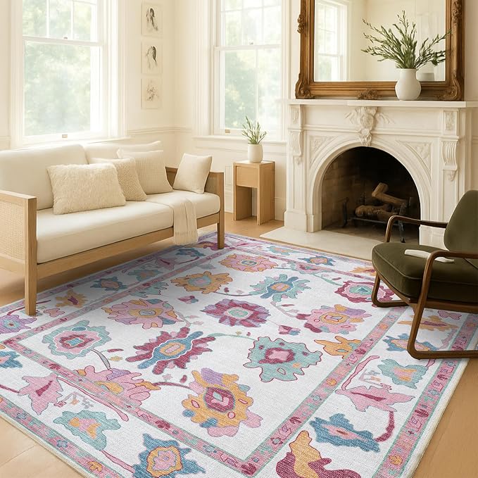 Fame Living Pink Oushak Rug, Extra Large Area Rugs by FameLiving%7COushakRugs