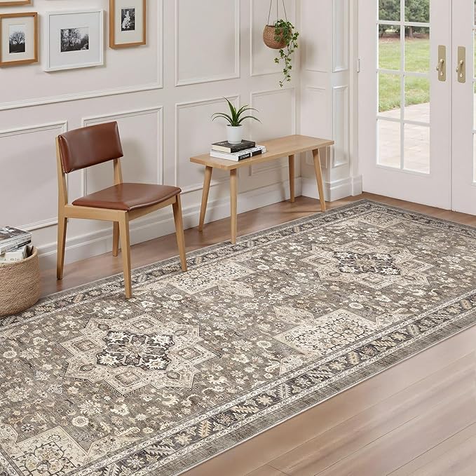 Vintage Hallway Runner Rug 3x10: Large Soft Washable Entryway - Image 2